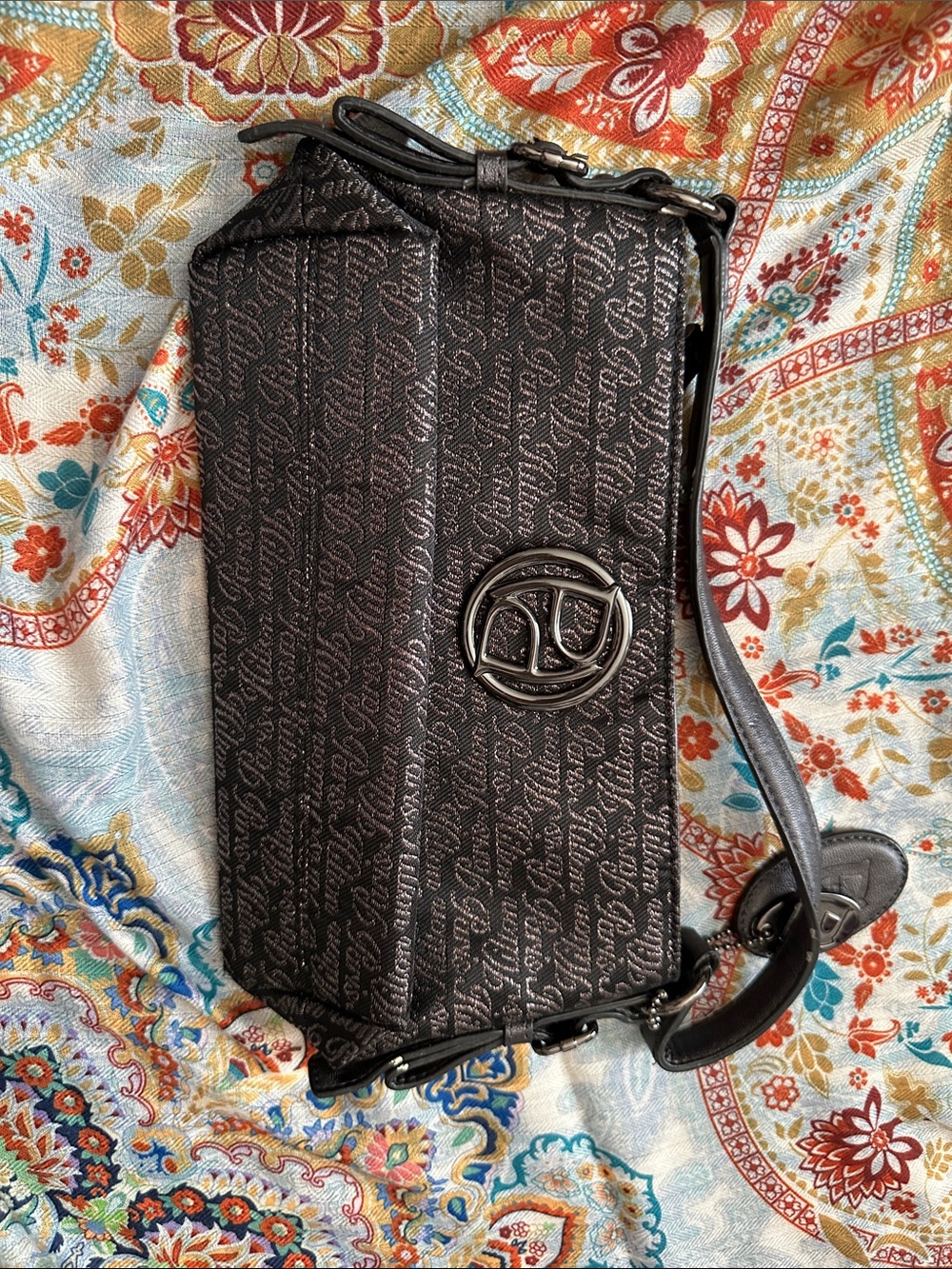 Paris Hilton Black Monogram  Wristlet